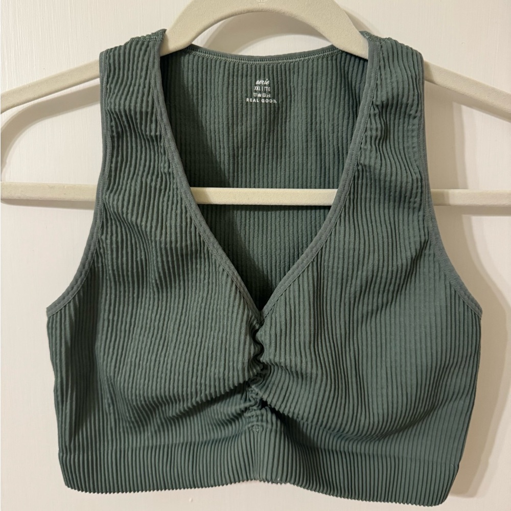 XXL Green Aerie Offline Ribbed Cinched Bra (never worn)